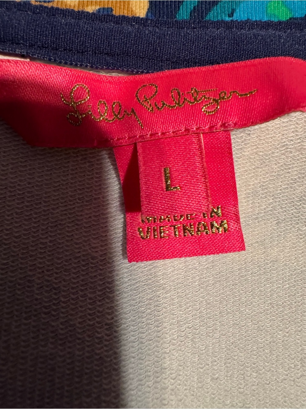 EUC LILLY PULITZER Leona Zip-up Jacket LOW TIDE NAVY LIFE OF THE PARTY, Size LAR - Picture 14 of 14